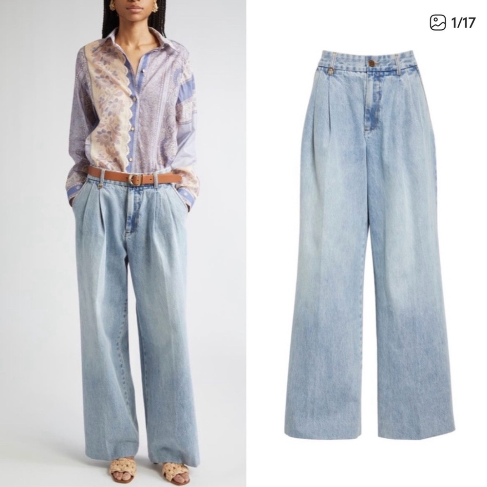 Zimmermann Light Blue Wide Leg Jeans